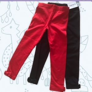 Carters legging set - red and black - 3t